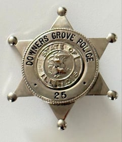 Obsolete Blackinton Downers Grove Illinois Police Star Badge #25