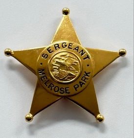 Obsolete C.H. Hanson Melrose Park Illinois Police Sergeant Star Badge