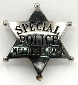 Obsolete C.H. Hanson Melrose Park Illinois Special Police Star Badge