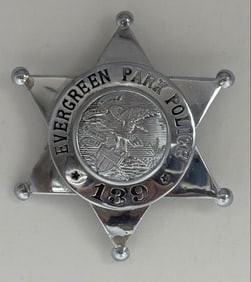 Obsolete Meyer & Wenthe Evergreen Park Illinois Police Star Badge #139