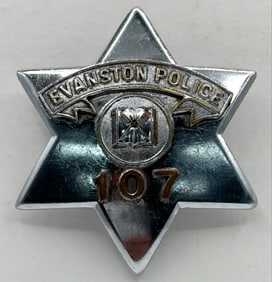 Obsolete C.H. Hanson Evanston Illinois Police Star Badge #107
