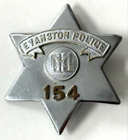 Obsolete C.H. Hanson Evanston Illinois Police Star Badge #154