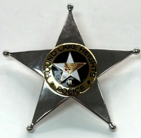 Obsolete Symbol Arts Round Lake Heights Illinois Police Star Badge