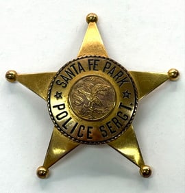 Obsolete W.S. Darley Santa Fe Park Illinois Police Sergeant Star Badge