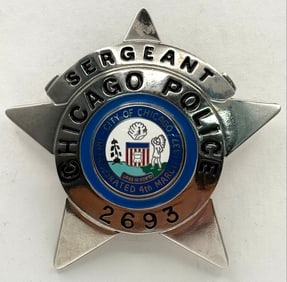 Obsolete Chicago Police Sergeant Star Badge #2693