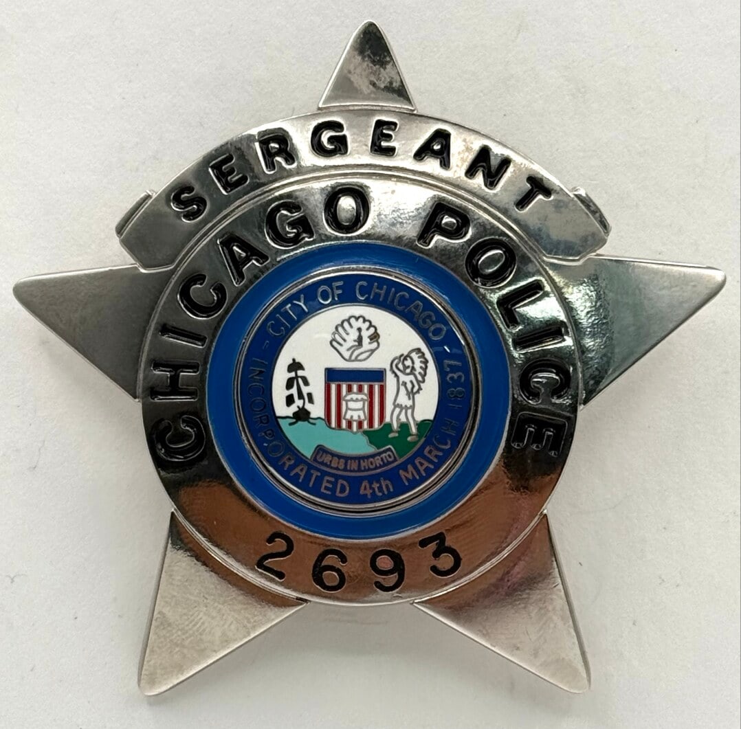 Obsolete Chicago Police Sergeant Star Badge #2693 (1 of 2)