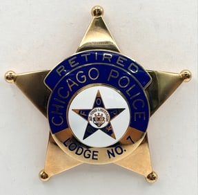 Obsolete Named Retired Chicago Police FOP Lodge No. 7 Presentation Star Badge