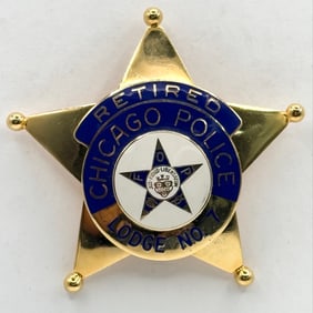 Obsolete Unused Retired Chicago Police FOP Lodge No. 7 Presentation Star Badge