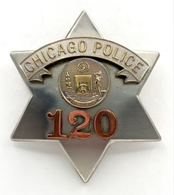 Obsolete Newer Chicago Police Pie Plate Badge #120