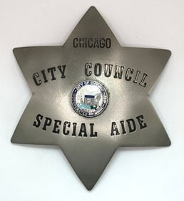 Obsolete Chicago City Council Special Aide Star Badge