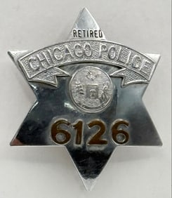 Obsolete Chicago Police Retired Star Badge #6126
