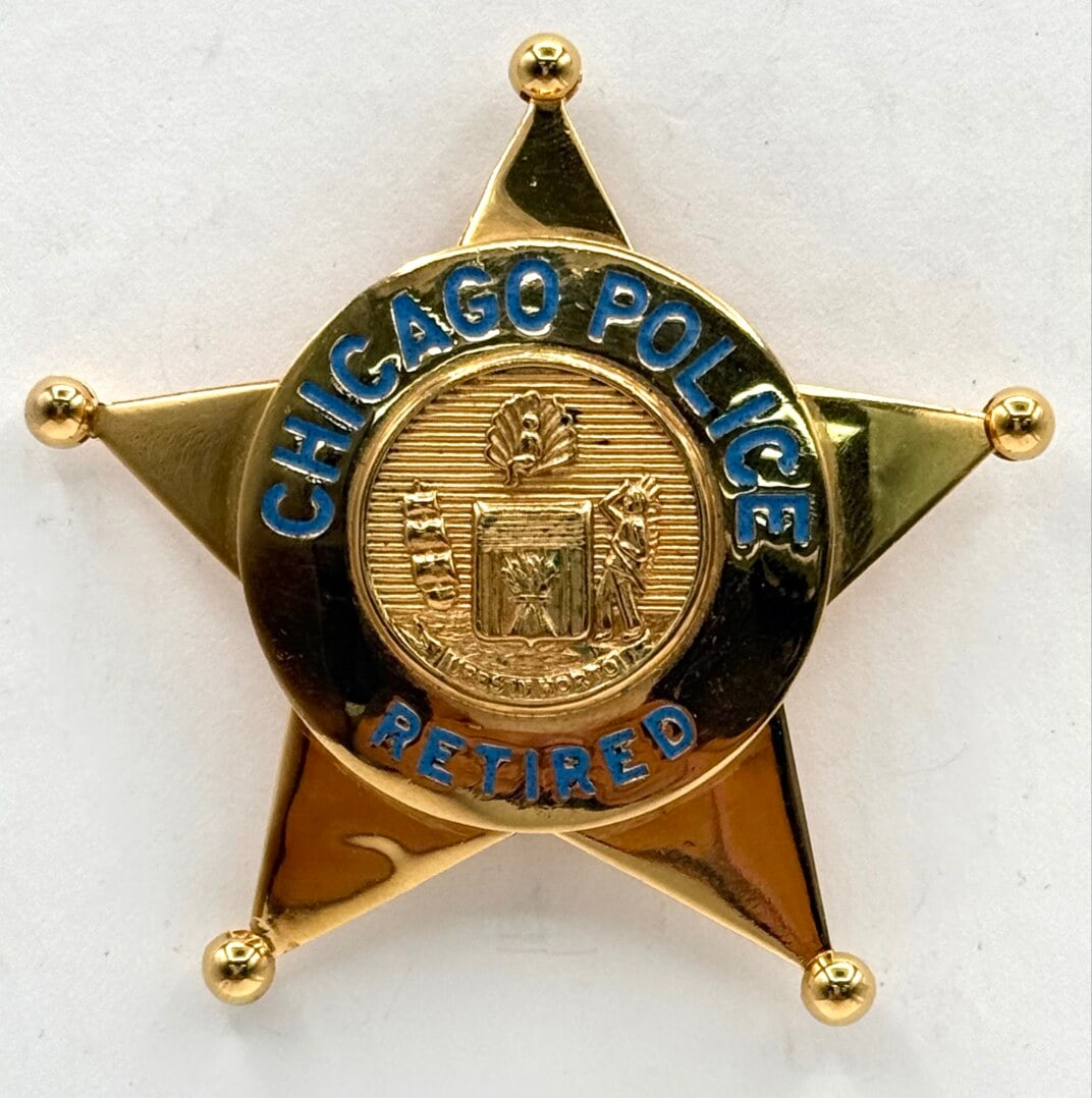Obsolete Eagle Stamp Named Chicago Police Retired Presentation Badge (1 of 2)