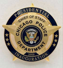 Obsolete 2009 Chicago Police Chief Of Staff Presidential Inauguration Badge