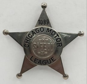 Obsolete C.H. Hanson Chicago Motor League Star Badge #1089