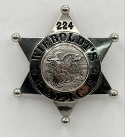 Obsolete W.S. Darley Illinois Wieboldt's Police Star Badge #224