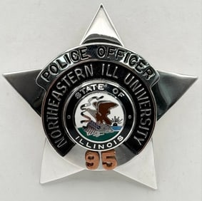 Obsolete Blackinton Northeastern Illinois University Police Officer Star Badge #95