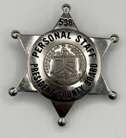 Obsolete C.H. Hanson Cook County Illinois President County Board Personal Staff Star Badge #538