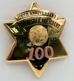 Obsolete Blackinton Westchester Illinois 100th Anniversary Commemorative Star Badge