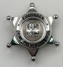 Obsolete Blackinton Evanston Illinois Crime Prevention Aide Star Badge