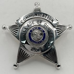 Obsolete Village Of Gurnee Illinois Communication Star Badge #205