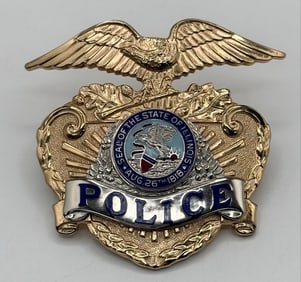 Obsolete Blackinton State Of Illinois Police Cap Badge