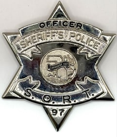 Obsolete Blackinton Cook County Illinois Sheriff's Police S.O.R.T. Star Badge #97