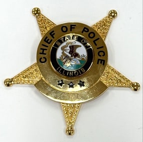 Obsolete Smith & Warren State Of Illinois Chief Of Police Star Badge