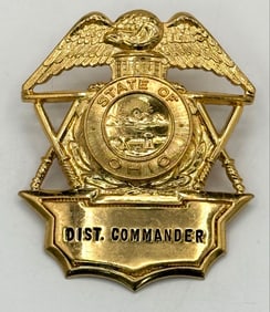 Obsolete State Of Ohio District Commander Cap Badge