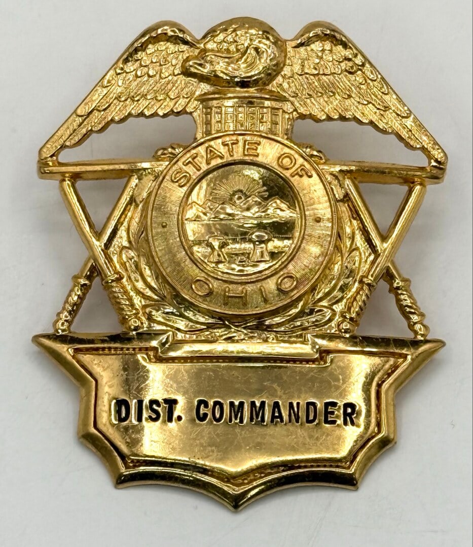 Obsolete State Of Ohio District Commander Cap Badge (1 of 2)