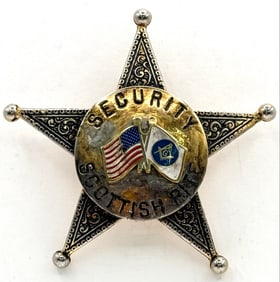 Obsolete C.H. Hanson Scottish Rite Security Star Badge