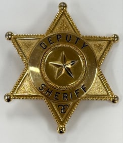 Obsolete Deputy Sheriff Gold-Tone Star Badge