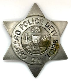 Obsolete C.H. Hanson Chicago Police Detective Sergeant Badge #28