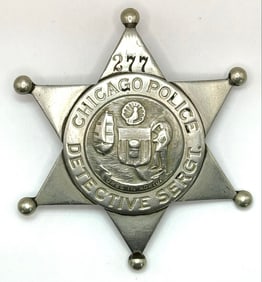 Obsolete Chicago Police Detective Sergeant Star Badge #277