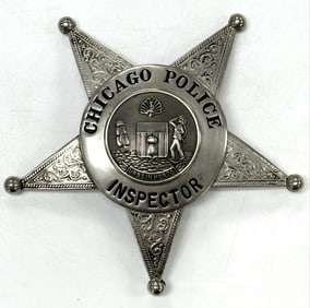 Obsolete Meyer & Wenthe Chicago Police Inspector Star Badge