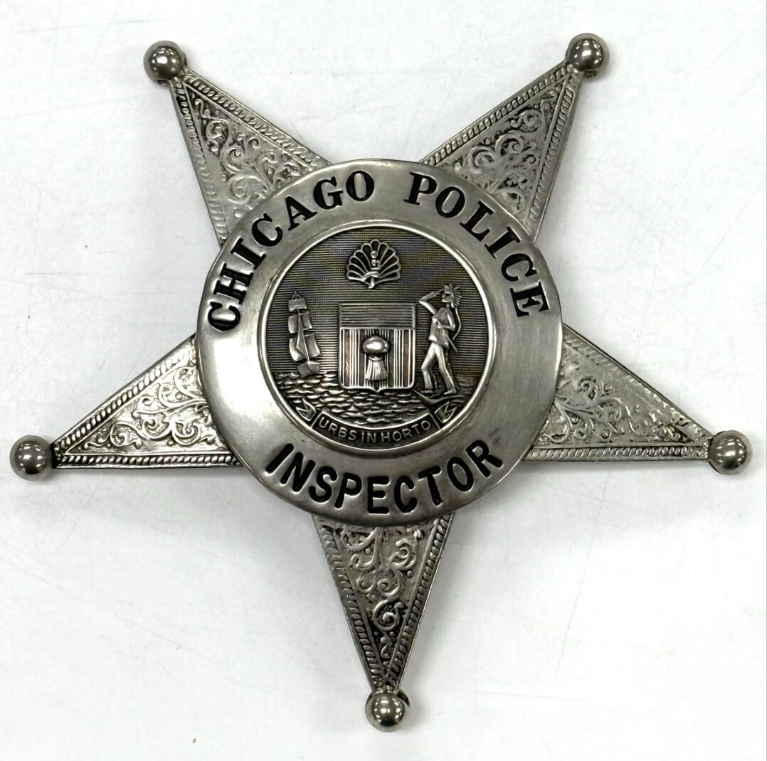 Obsolete Meyer & Wenthe Chicago Police Inspector Star Badge (1 of 2)