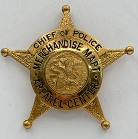 Obsolete C.H. Hanson Chicago Merchandise Mart Apparel Center Chief Of Police Badge