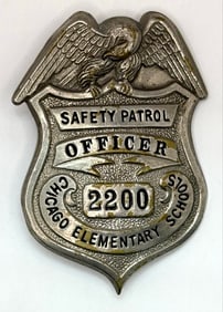 Obsolete C.H. Hanson Chicago Elementary Schools Safety Patrol Officer Shield Badge #2200