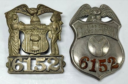 Obsolete C.H. Hanson Chicago Special Police Patrolman Shield & Hat Badge Set #6152