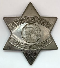 Obsolete C.H. Hanson Cook County Illinois Deputy Sheriff Badge #1792