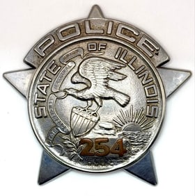 Obsolete C.H. Hanson Illinois State Police Badge #254