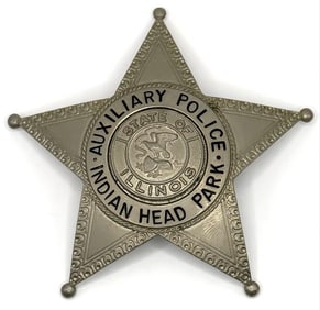Obsolete State Of Illinois Indian Head Park Auxiliary Police Star Badge
