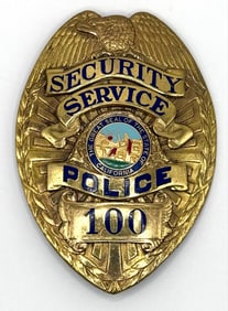Obsolete Entenmann State Of California Security Service Police Shield Badge #100