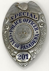 Obsolete Pasadena California Special Police Officer Shield Badge #201