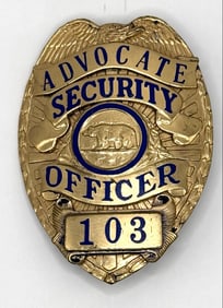 Obsolete Sun Badge Co. State Of California Advocate Security Officer Shield Badge #103