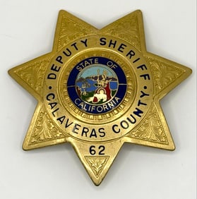 Obsolete Calaveras County California Deputy Sheriff Star Badge #62