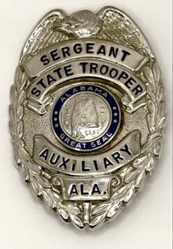 Obsolete Alabama State Trooper Sergeant Auxiliary Shield Badge