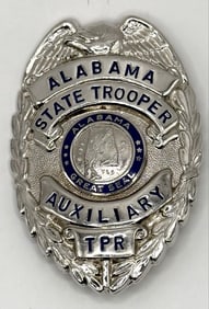 Obsolete Alabama State Trooper Auxiliary TPR Shield Badge
