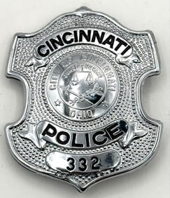 Obsolete Cincinnati Ohio Police Shield Badge #332
