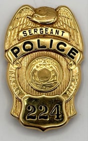 Obsolete Kansas City Missouri Police Sergeant Shield Badge #224