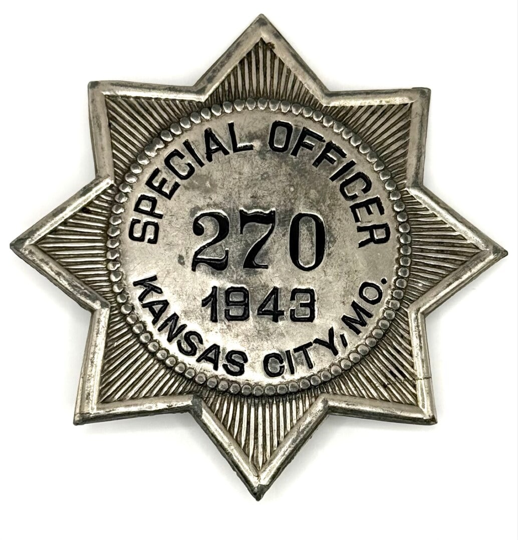 Obsolete 1943 C. Liepsner & Co. Kansas City Missouri Special Officer Star Badge #270 (1 of 2)